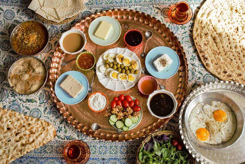 eating persian breakfast