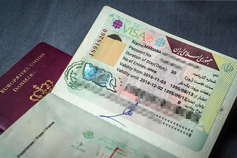 iran visa sticker