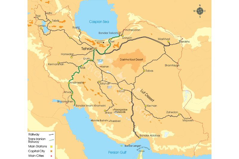 Iran Railway Map