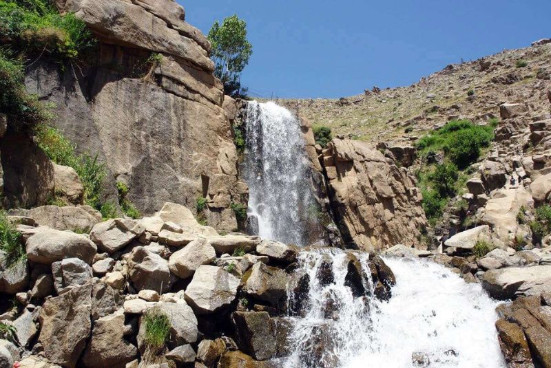 Ganjnameh Inscriptions and Waterfall